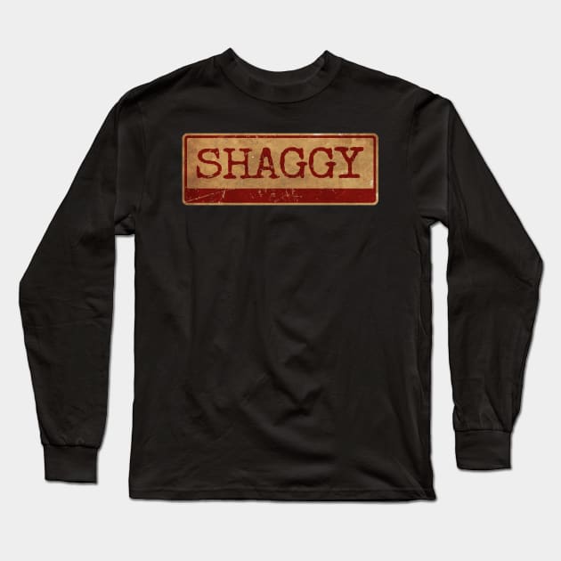 Aliska, text red gold retro Shaggy red Long Sleeve T-Shirt by Aliska